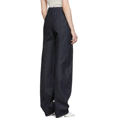 Shop Lemaire Ssense Exclusive Navy Large Twisted Jeans In 791 Darknvy