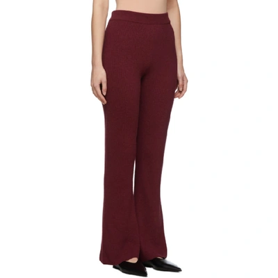 Shop Nanushka Red Cashmere Rib Leba Lounge Pant In Berry