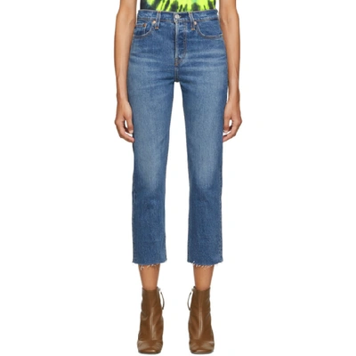 Shop Levi's Blue Straight Wedgie Jeans In Lovetriangl