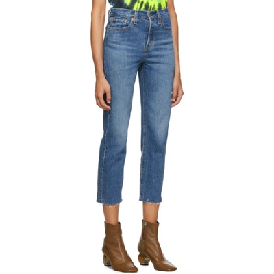 Shop Levi's Blue Straight Wedgie Jeans In Lovetriangl