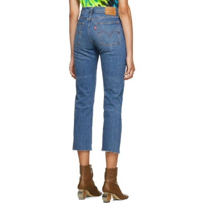 Shop Levi's Blue Straight Wedgie Jeans In Lovetriangl