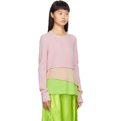 Shop Sies Marjan Pink And Green Sae Tiered Sweater In Multi