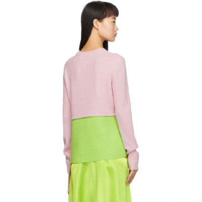 Shop Sies Marjan Pink And Green Sae Tiered Sweater In Multi