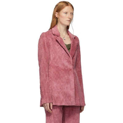 Shop Marina Moscone Pink Corduroy Irving Blazer In Rose