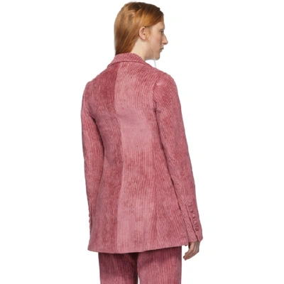 Shop Marina Moscone Pink Corduroy Irving Blazer In Rose