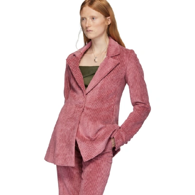 Shop Marina Moscone Pink Corduroy Irving Blazer In Rose