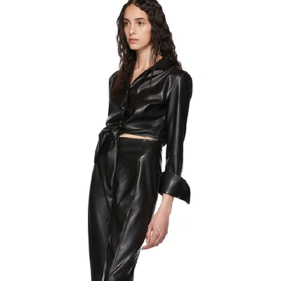 Shop Nanushka Black Vegan Leather Ana Jumpsuit