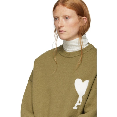 Shop Ami Alexandre Mattiussi Beige Oversized Ami De Coeur Sweater In 250 Beige