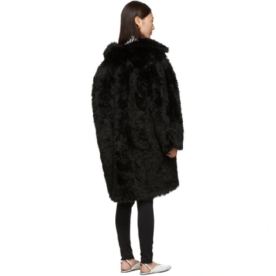 Shop Balenciaga Black Faux-fur Swing Coat In 1000 Blk