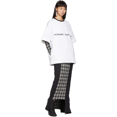 Shop Mm6 Maison Margiela Reversible White And Multicolor Padded T-shirt In 100 White