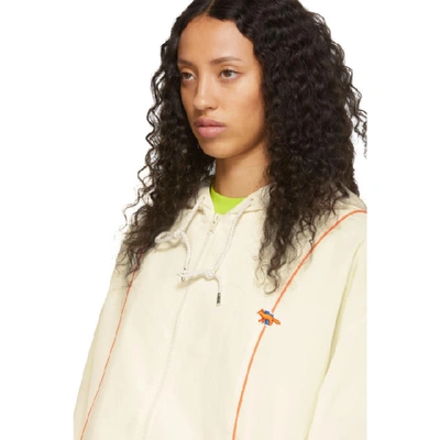 Shop Maison Kitsuné Maison Kitsune Off-white Ader Error Edition Line Zip-up Hoodie Jacket In Ow Offwhite