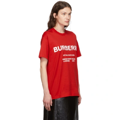 Shop Burberry Red Hustley T-shirt