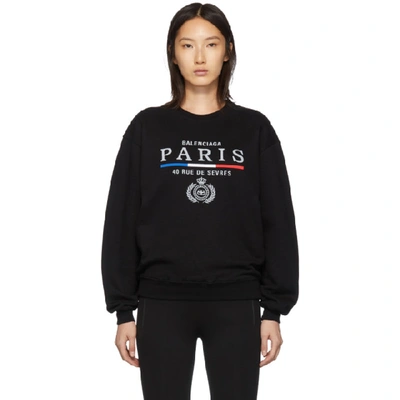 Shop Balenciaga Black Paris Flag Sweater In 1000 Black