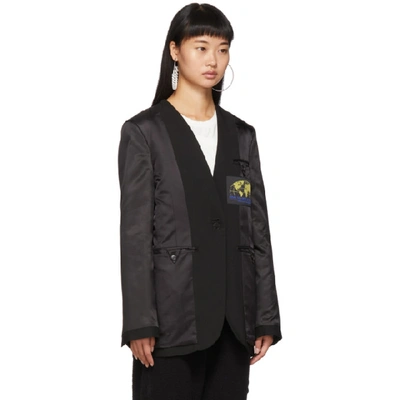 Shop Mm6 Maison Margiela Black Inside-out Blazer In 900 Black