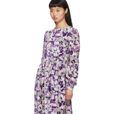 Shop Marc Jacobs Purple Blouson Sleeve Flair Dress In 651 Pink