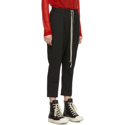 Shop Rick Owens Black Cropped Astaires Trousers In 09 Black