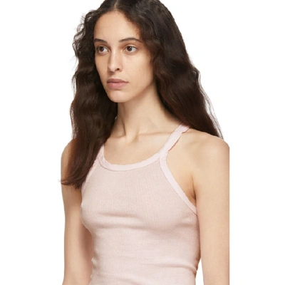Shop Re/done Pink Ribbed Tank Top