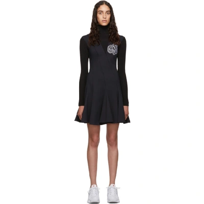 Shop Off-white Navy And Black Cheerleaders Multiwaves Dress