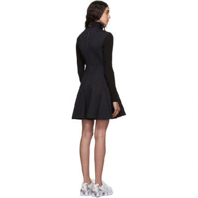 Shop Off-white Navy And Black Cheerleaders Multiwaves Dress