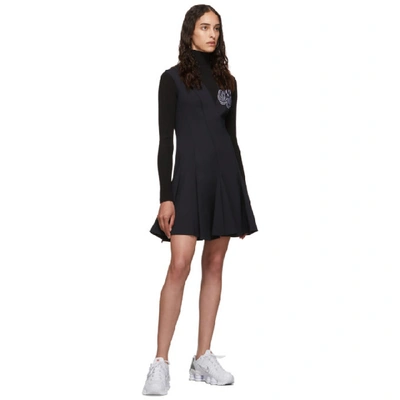 Shop Off-white Navy And Black Cheerleaders Multiwaves Dress