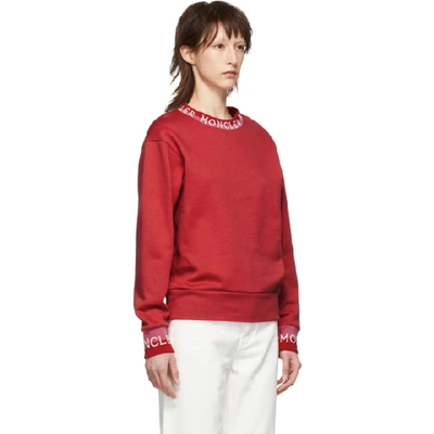 Shop Moncler Red Logo Sweatshirt In 45b Red