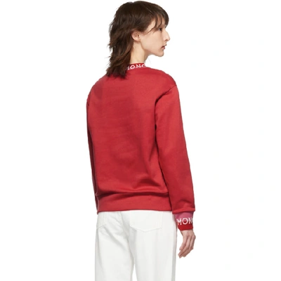 Shop Moncler Red Logo Sweatshirt In 45b Red