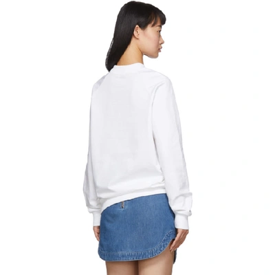 Shop Balmain White Flocked Medallion Sweatshirt In Gab White