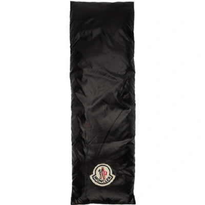 Shop Moncler Black And White Down Scarf In 999 Black