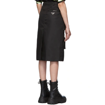 Shop Prada Black Nylon Gabardine Pencil Skirt