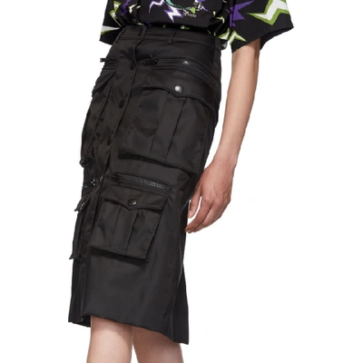 Shop Prada Black Nylon Gabardine Pencil Skirt