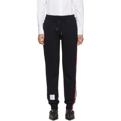 Shop Thom Browne Navy Classic Loopback Lounge Pants In 415 Navy