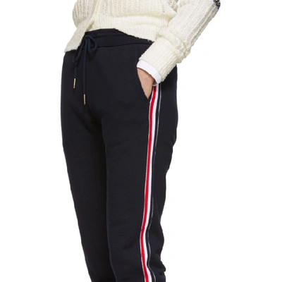 Shop Thom Browne Navy Classic Loopback Lounge Pants In 415 Navy