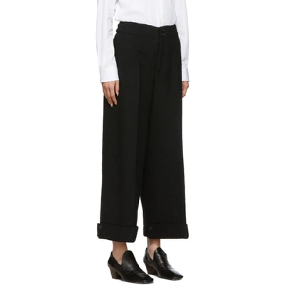 Shop Yohji Yamamoto Black Vintage Flannel Mackin Trousers In 1 Black
