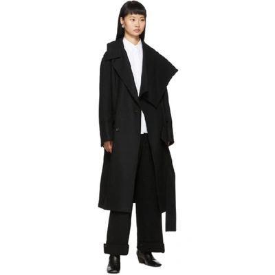 Shop Yohji Yamamoto Black Vintage Flannel Mackin Trousers In 1 Black