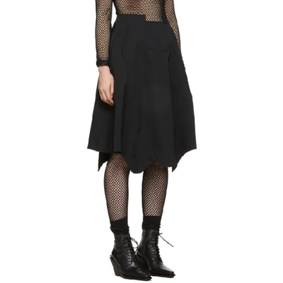Shop Comme Des Garçons Comme Des Garcons Black Wool Panelled Skirt In 1 Black