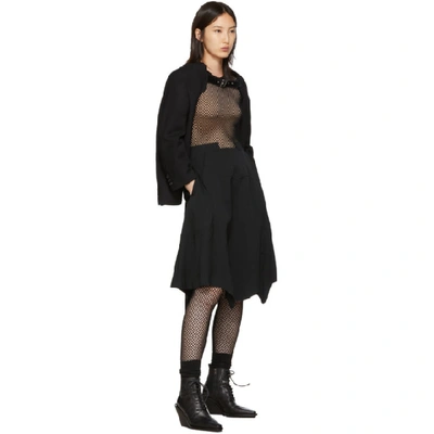 Shop Comme Des Garçons Comme Des Garcons Black Wool Panelled Skirt In 1 Black