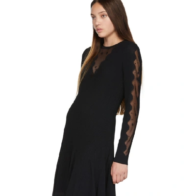 Shop Alexander Mcqueen Black Knit Ottoman Mini Dress In 1000 Black
