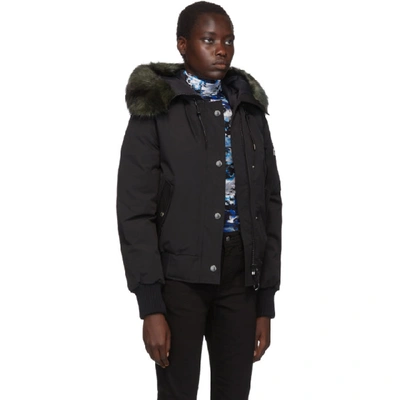 Shop Kenzo Black Down Faux-fur Hooded Jacket In 99 Black