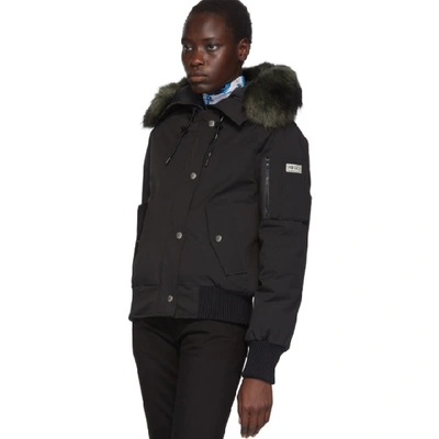 Shop Kenzo Black Down Faux-fur Hooded Jacket In 99 Black