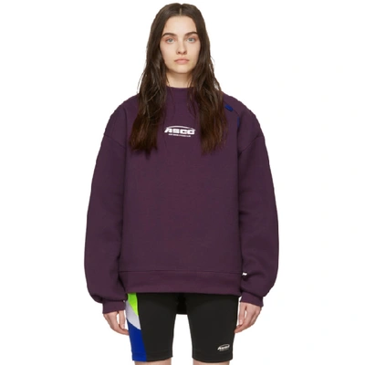 Shop Ader Error Ssense Exclusive Purple Ascc Unbalanced Yoke Sweatshirt In Purp Purple