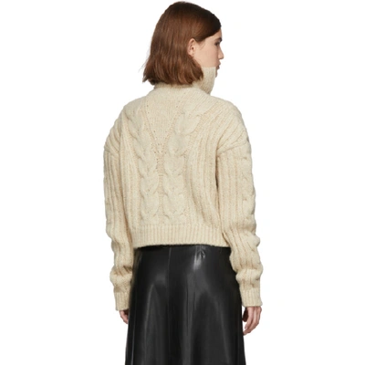 Shop Nanushka Beige Eria Zip-up Sweater