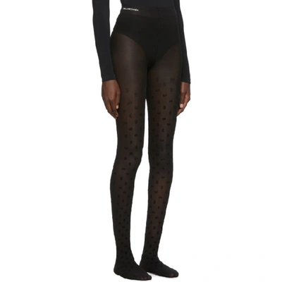 Shop Balenciaga Black All Over Bb Tights In 1000 Blk