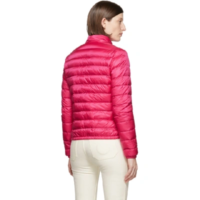 Shop Moncler Pink Down Lans Jacket In 562 Hot Pin