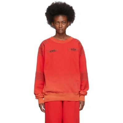 Shop Ambush Red Bleach Patchwork Sweatshirt In Orange