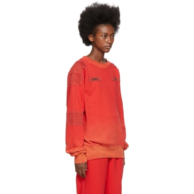 Shop Ambush Red Bleach Patchwork Sweatshirt In Orange