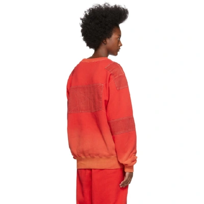 Shop Ambush Red Bleach Patchwork Sweatshirt In Orange