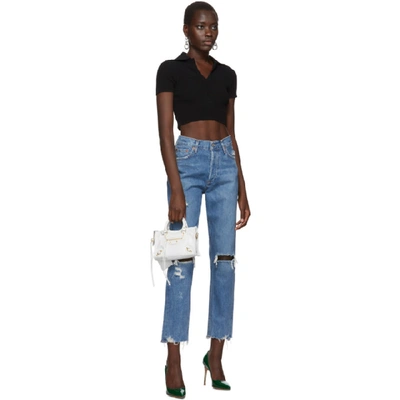 Shop Agolde Blue Organic Jamie Hi Rise Classic Jeans In Arrival