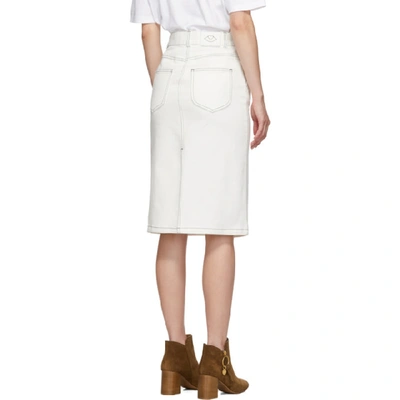 Shop See By Chloé See By Chloe White Denim Parade Skirt In 107 Milk
