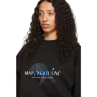 Shop Maison Kitsuné Black Ader Error Edition A Fox Jumps Sweatshirt