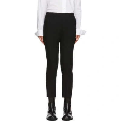 Shop Ann Demeulemeester Black Lightlaine Trousers